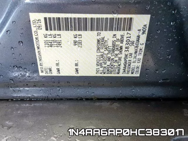 1N4AA6AP0HC383017 фото 2