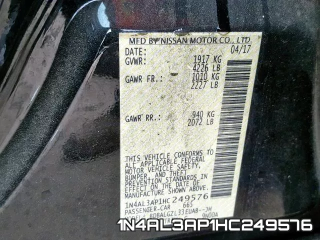 1N4AL3AP1HC249576 фото 2