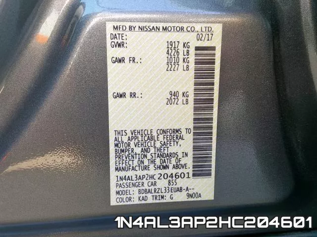 1N4AL3AP2HC204601 фото 2