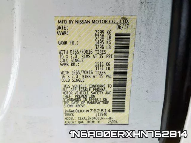1N6AD0ERXHN762814 фото 2