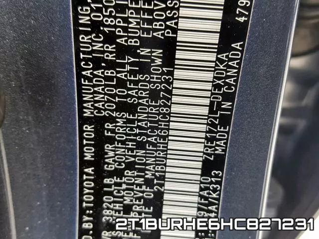 2T1BURHE6HC827231 фото 2