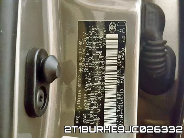 2T1BURHE9JC026332 фото 2