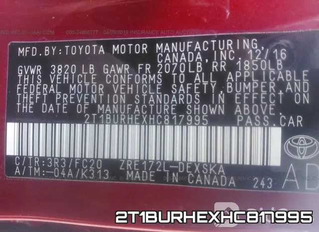 2T1BURHEXHC817995 фото 10