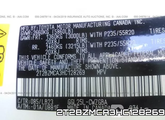 2T2BZMCA3HC128269 фото 10