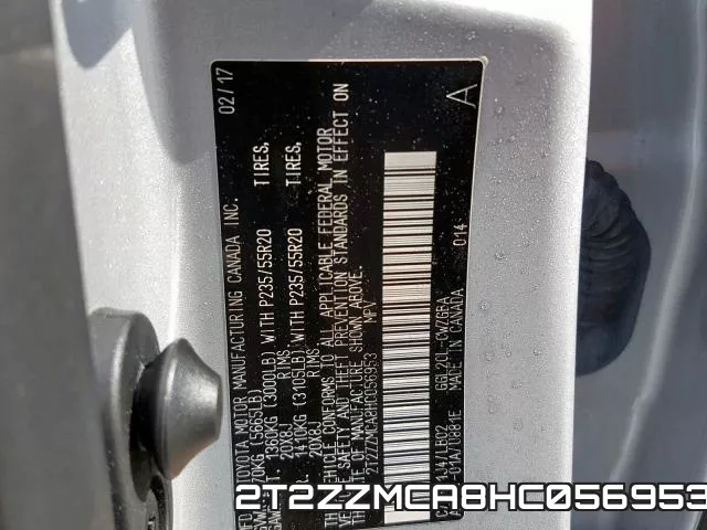 2T2ZZMCA8HC056953 фото 2
