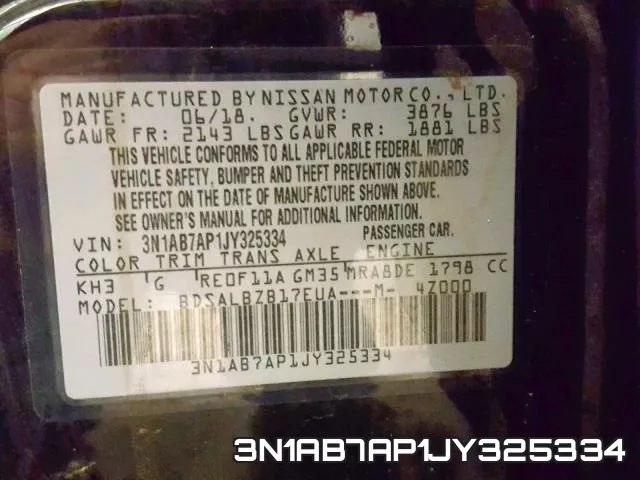 3N1AB7AP1JY325334 фото 2