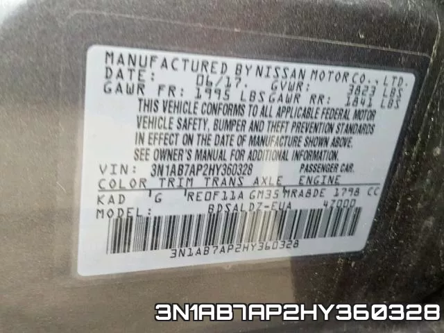 3N1AB7AP2HY360328 фото 2