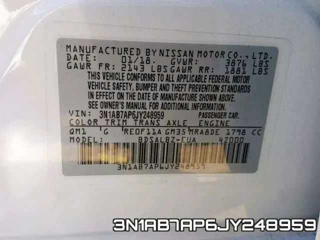 3N1AB7AP6JY248959 фото 2