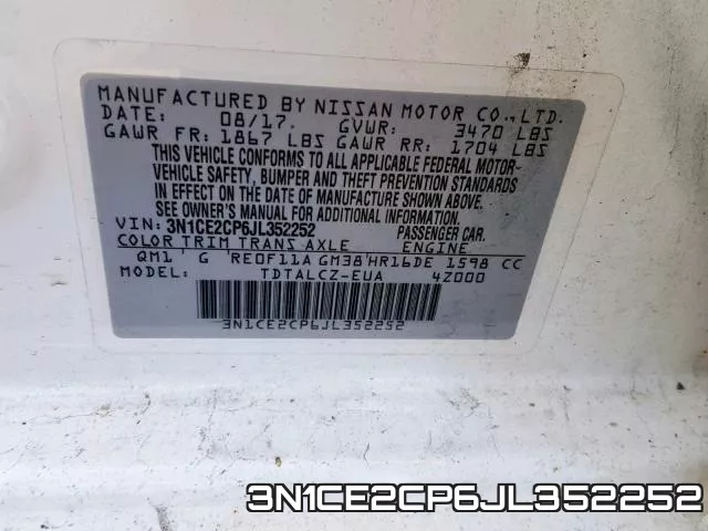 3N1CE2CP6JL352252 фото 2