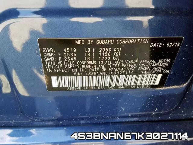 4S3BNAN67K3027114 фото 2