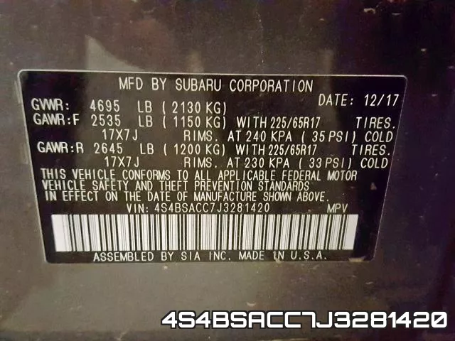 4S4BSACC7J3281420 фото 2