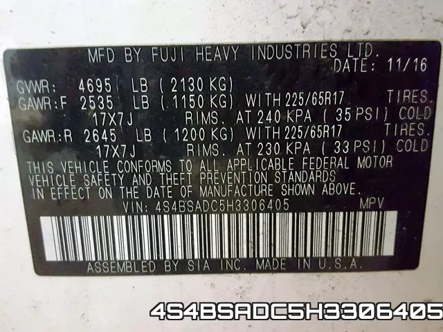 4S4BSADC5H3306405 фото 2