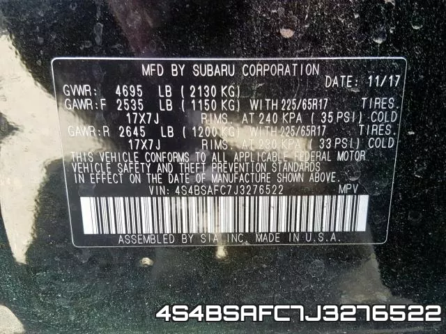 4S4BSAFC7J3276522 фото 2