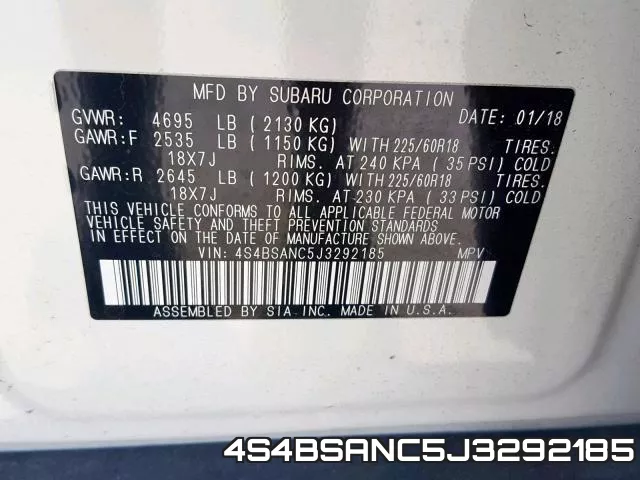 4S4BSANC5J3292185 фото 2