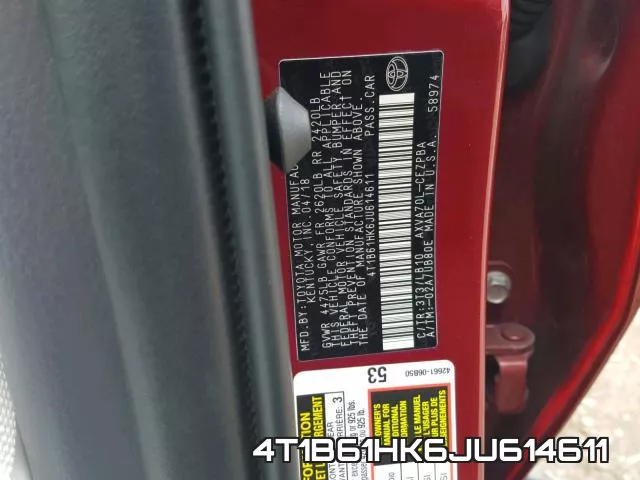 4T1B61HK6JU614611 фото 2