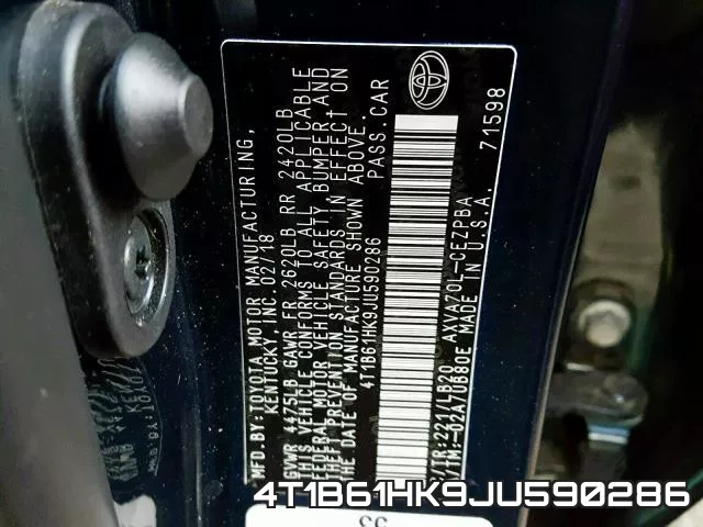 4T1B61HK9JU590286 фото 2