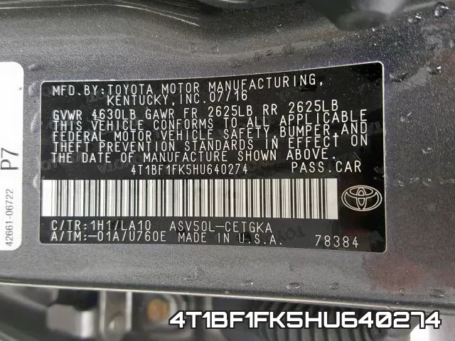 4T1BF1FK5HU640274 фото 2