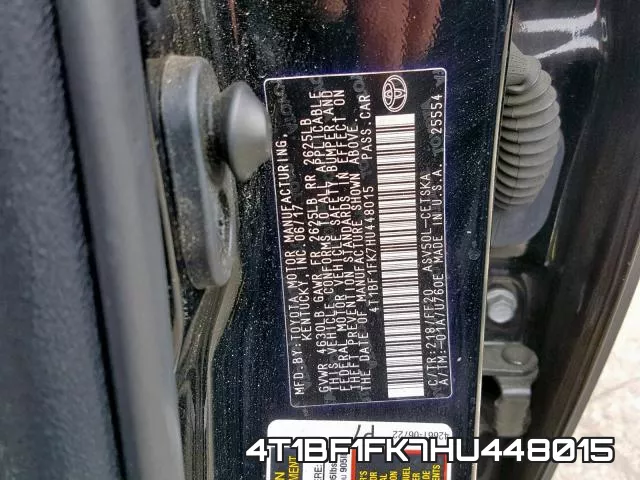 4T1BF1FK7HU448015 фото 2
