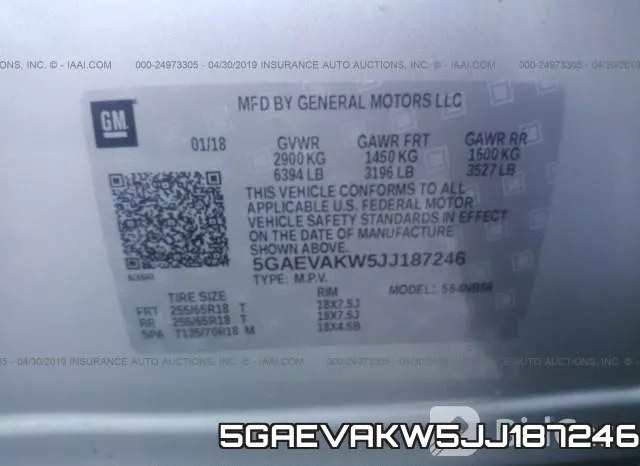 5GAEVAKW5JJ187246 фото 10