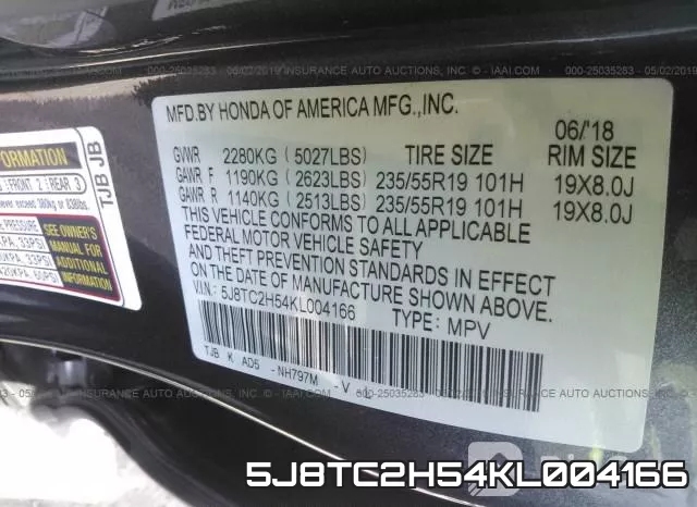 5J8TC2H54KL004166 фото 10