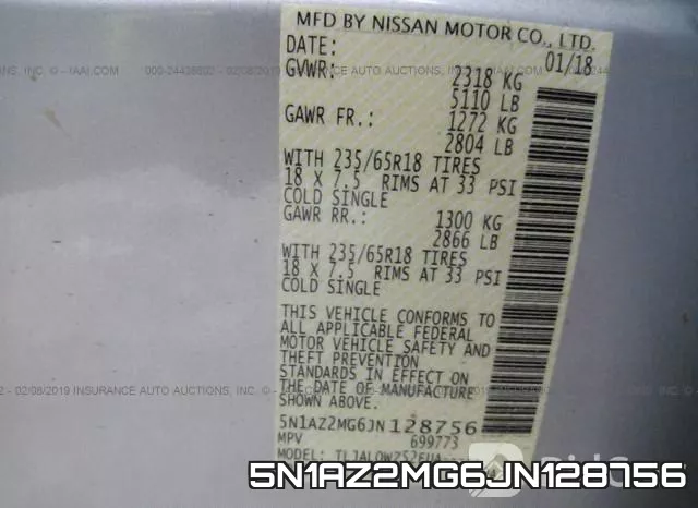 5N1AZ2MG6JN128756 фото 10