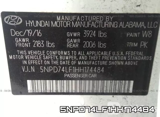 5NPD74LF1HH174484 фото 10