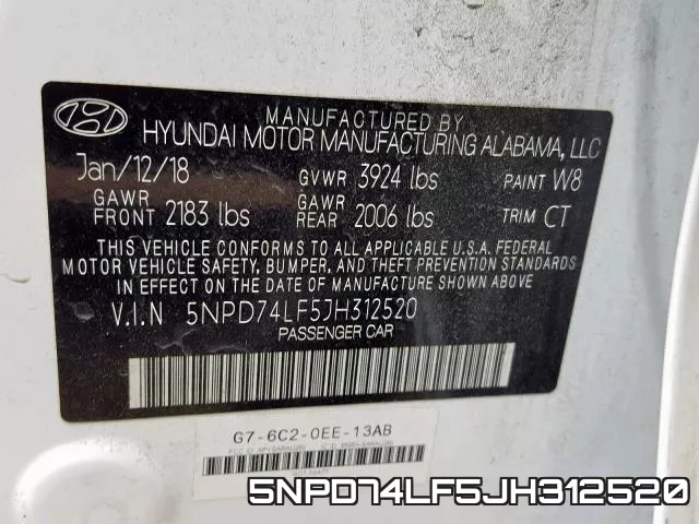 5NPD74LF5JH312520 фото 2