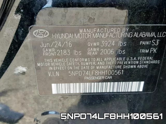 5NPD74LF8HH100561 фото 2