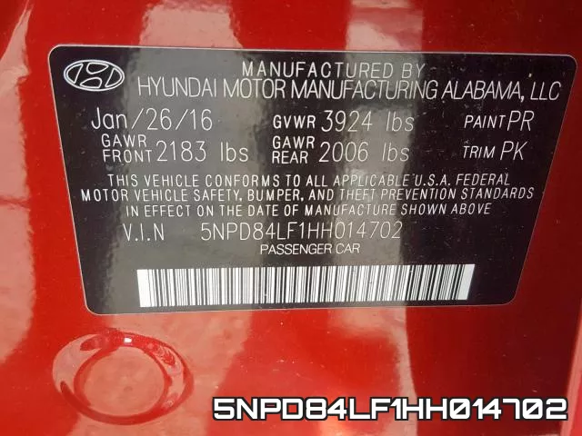 5NPD84LF1HH014702 фото 2