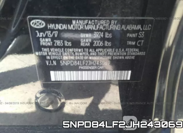 5NPD84LF2JH243069 фото 10