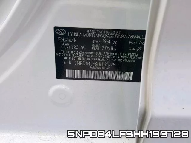 5NPD84LF3HH193728 фото 2