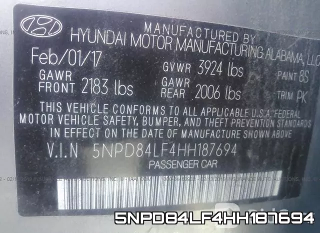 5NPD84LF4HH187694 фото 10