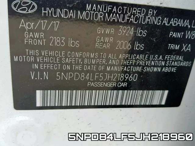 5NPD84LF5JH218960 фото 2