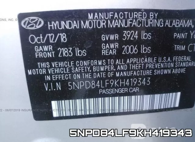 5NPD84LF9KH419343 фото 10