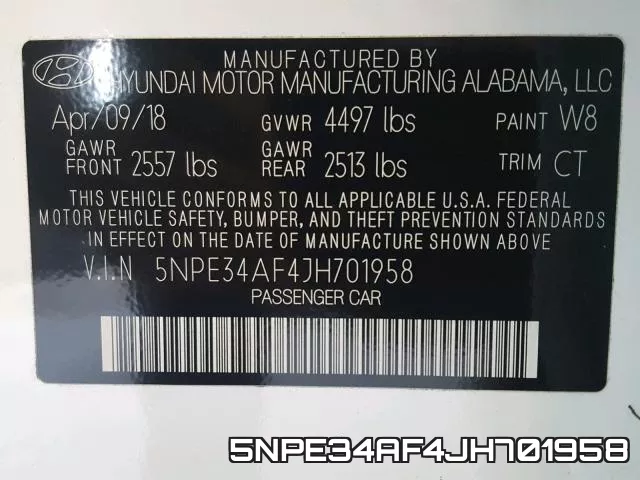 5NPE34AF4JH701958 фото 2