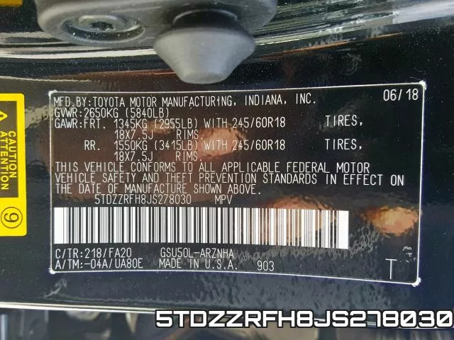5TDZZRFH8JS278030 фото 2