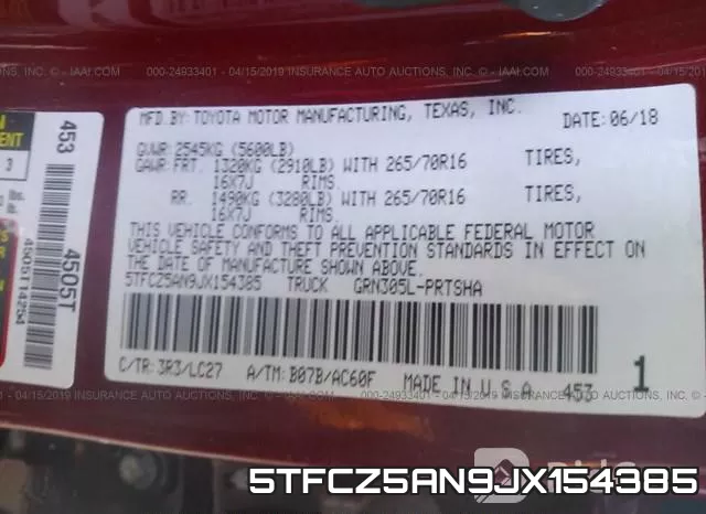 5TFCZ5AN9JX154385 фото 10