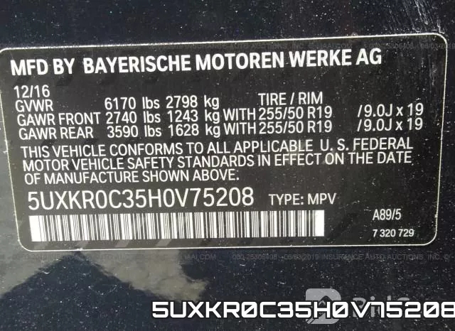 5UXKR0C35H0V75208 фото 10