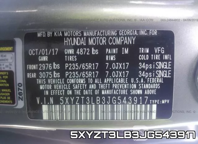 5XYZT3LB3JG543917 фото 10