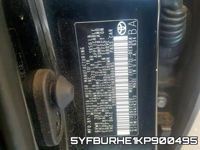5YFBURHE1KP900495 фото 2