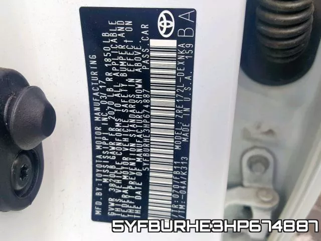 5YFBURHE3HP674887 фото 2
