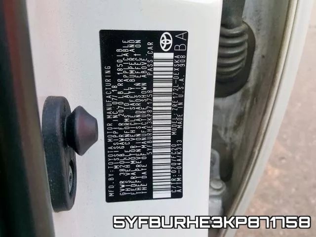 5YFBURHE3KP871758 фото 2