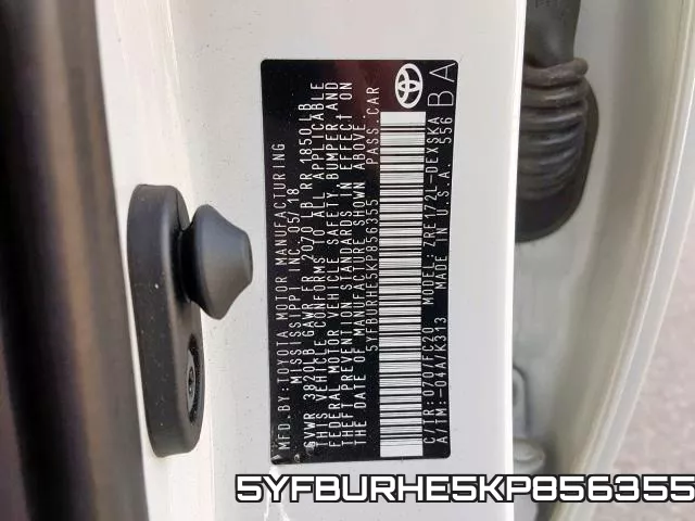 5YFBURHE5KP856355 фото 2