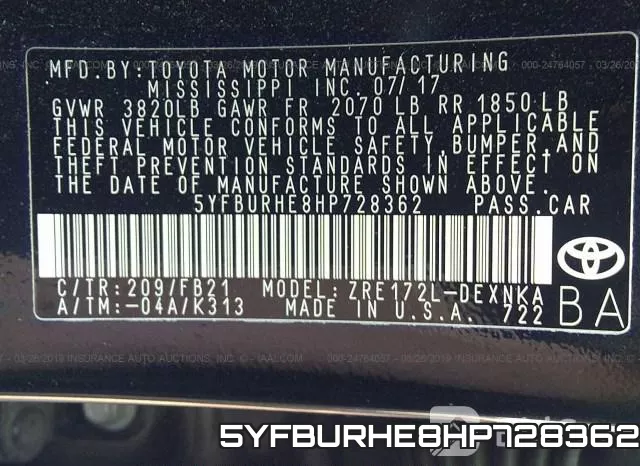 5YFBURHE8HP728362 фото 10