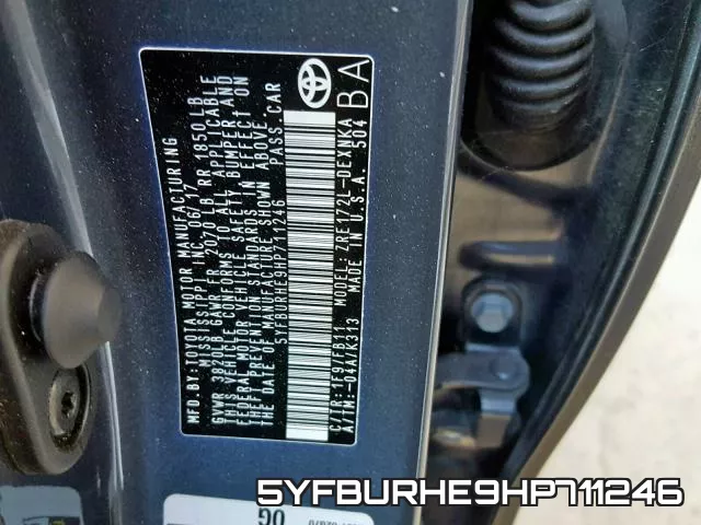 5YFBURHE9HP711246 фото 2