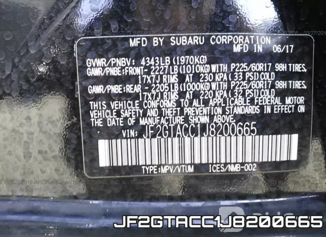 JF2GTACC1J8200665 фото 9