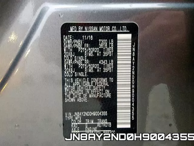 JN8AY2ND0H9004355 фото 2