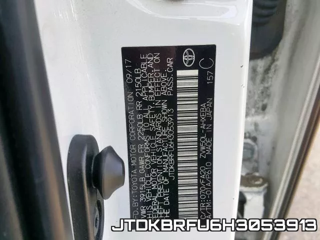 JTDKBRFU6H3053913 фото 2