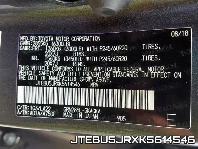 JTEBU5JRXK5614546 фото 2