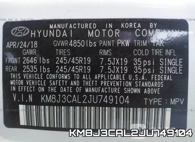 KM8J3CAL2JU749104 фото 10